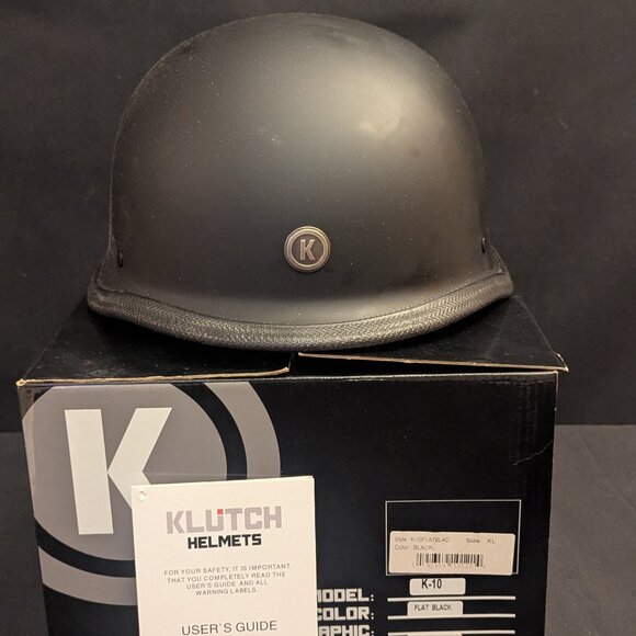 NEW Klutch K-10 Dot MATTE BLACK Motorcycle Helmet in size XL - Picture 1 of 8